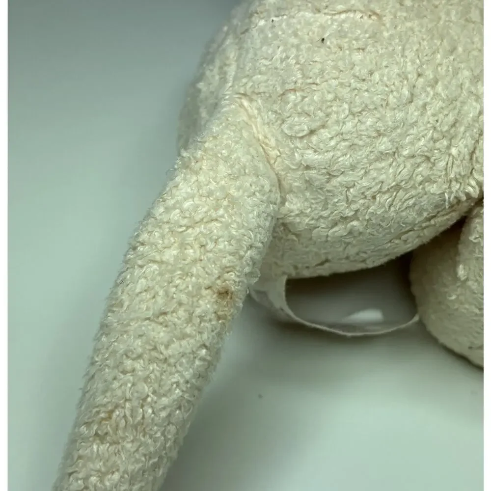 Vintage Russ Berrie Luv Pets Tabbies Cream Cat Plush 5” White Beanie Stuffed Toy